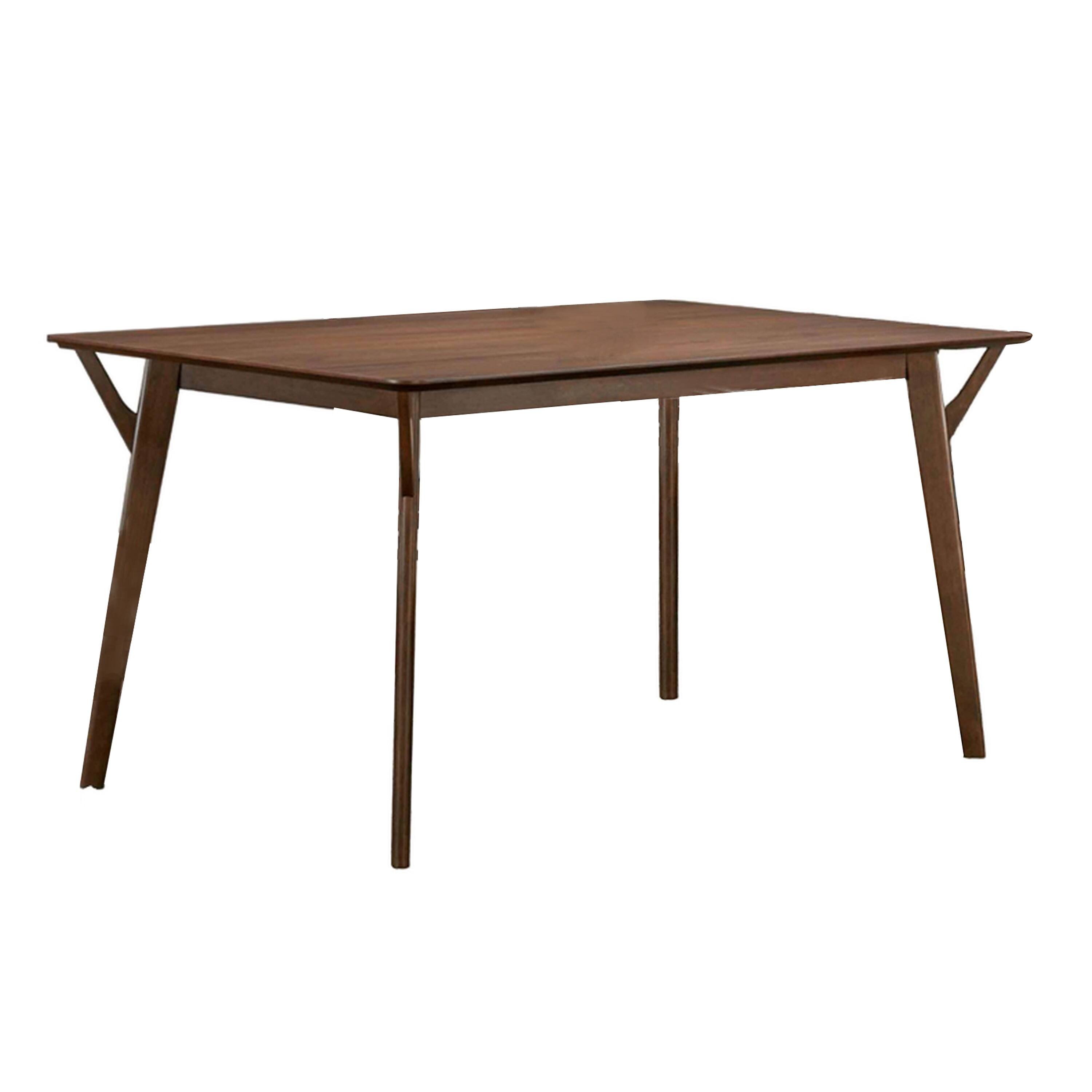 Alt View 1. Manhattan Lane - Skie Dining Table, 59 Inch Rectangular Top, Angled Legs, Brown Solid Wood - Walnut Brown.