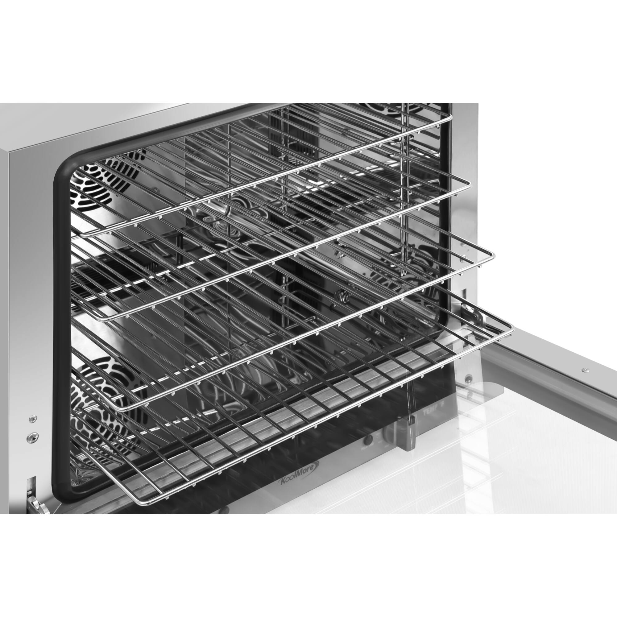 Alt View 6. Koolmore - 23 in. Countertop Convection Oven for Half-Size Pans with 4 Racks and 2800W of Power - 208/240V, 2.3 cu. ft. - Stainless Steel.