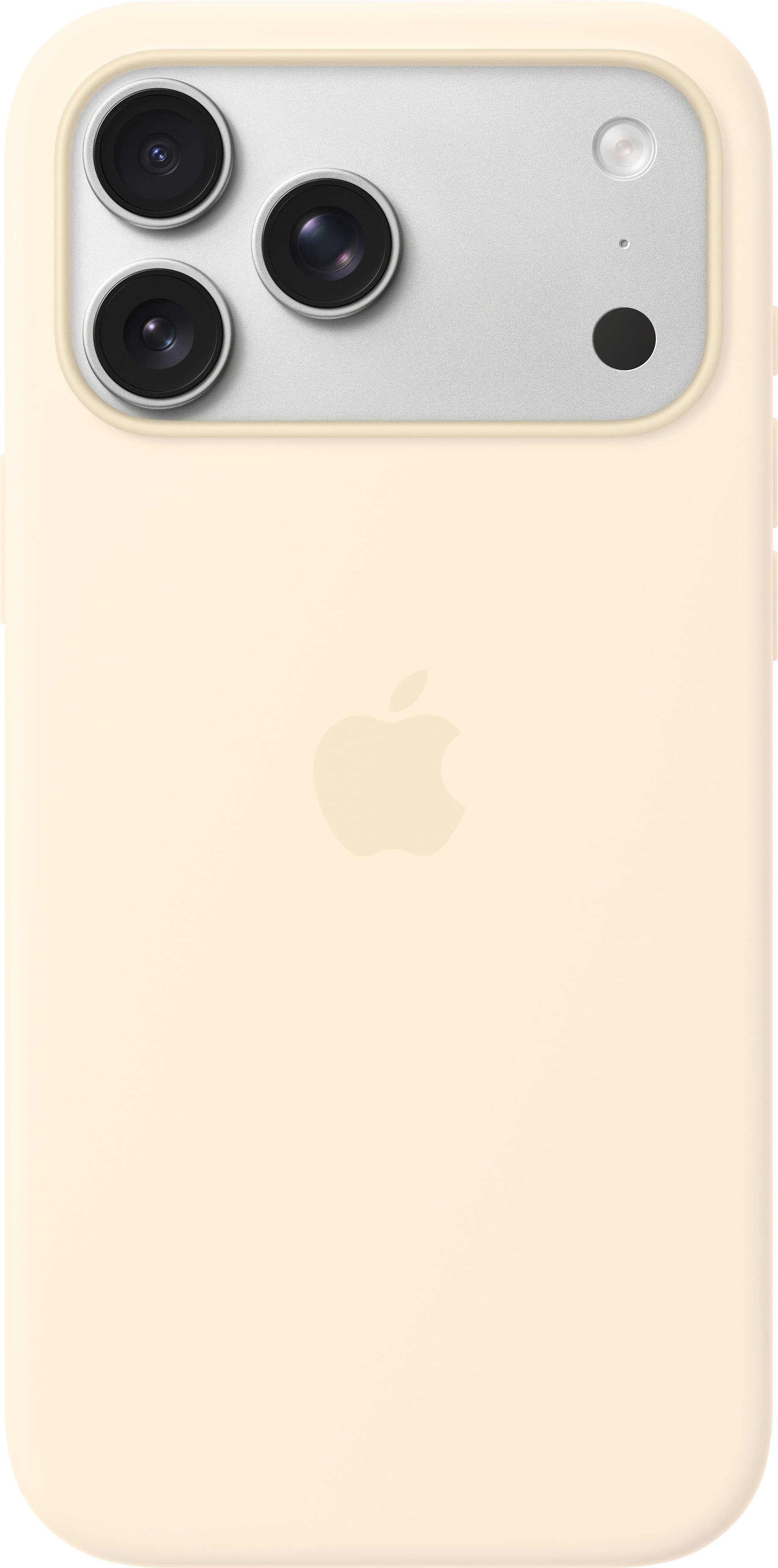 Front. Apple - iPhone 17 Pro Max Silicone Case with MagSafe - Vanilla.
