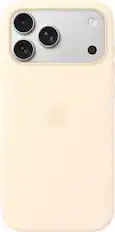 Front. Apple - iPhone 17 Pro Max Silicone Case with MagSafe - Vanilla.