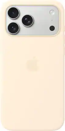 Front. Apple - iPhone 17 Pro Max Silicone Case with MagSafe - Vanilla.