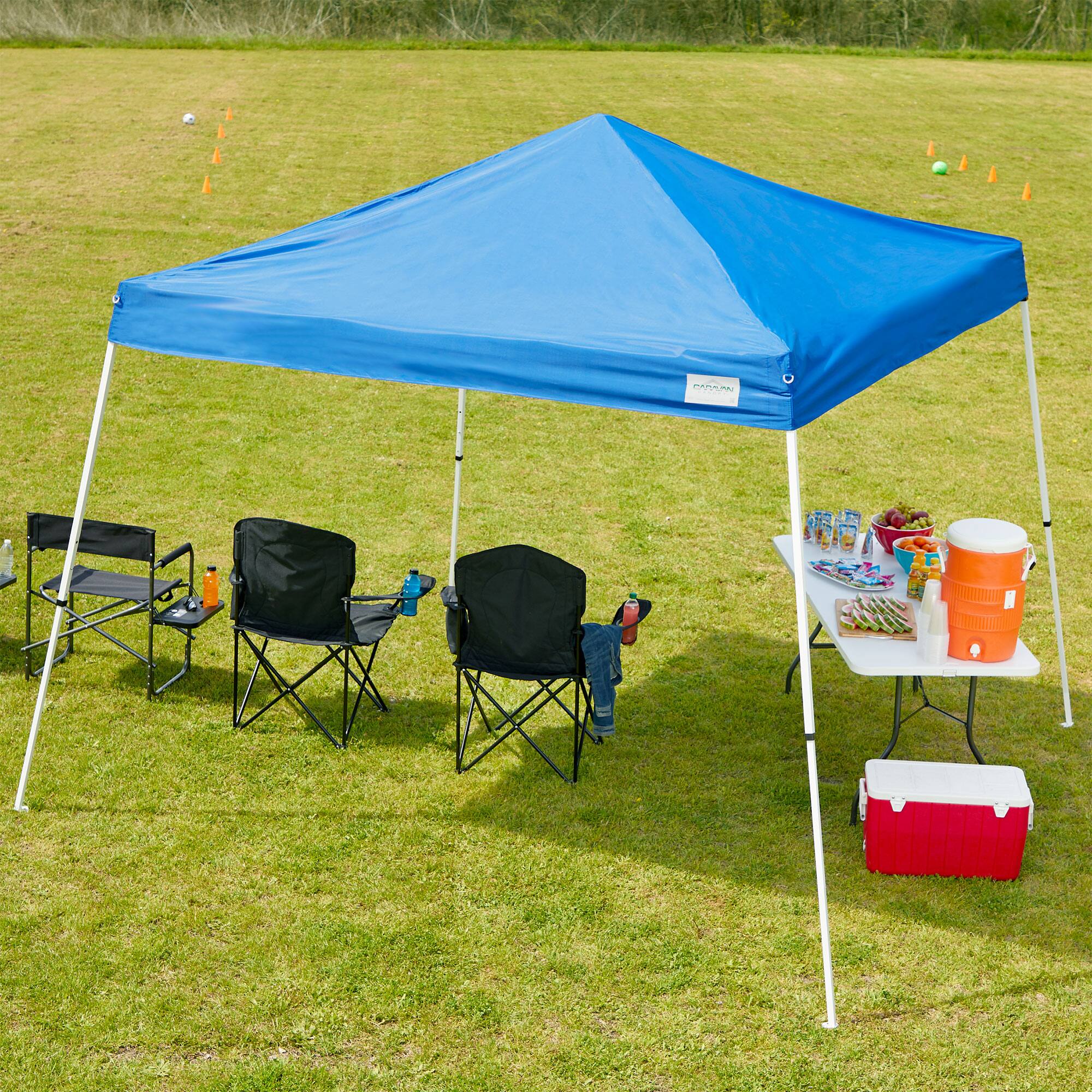 Alt View 4. Caravan Canopy - Caravan Canopy Pop-Up Tent V Series 2 12 x 12 ft Slanted Leg Instant Shade, Blue - Blue.