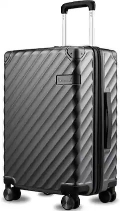 LUGGEX - 21" Carry on Luggage Airline Approved Polycarbonate Lightweight Suitcase - EX-Core - Black