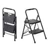 VEVOR - 2 Step Ladder, Folding Step Stool with Wide Anti-Slip Pedal and Comfort Handgrip, Lightweight 600 lbs Capacity - Black