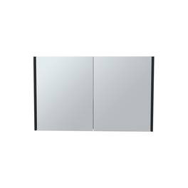 TuHome - Bouti 19.7" H X 31.5" W Double Door Mirror Medicine Cabinet, Three Interior Shelves For Bathroom, Kitchen - Black Wengue