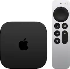 Front. Apple - Apple TV 4K (4th generation) - Black.