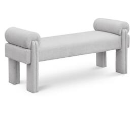Meridian Furniture - Stefano Grey Polyester Fabric Bench - Gray