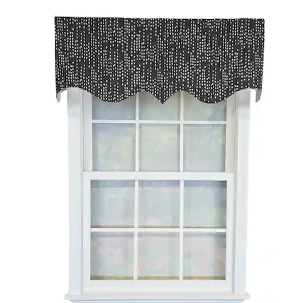 Front. RLF Home - RLF Home 100% Cotton Rainfall Regal With Poly/Cotton Ivory lining Rod Pocket Valance 50" x 16" Silver - Silver.
