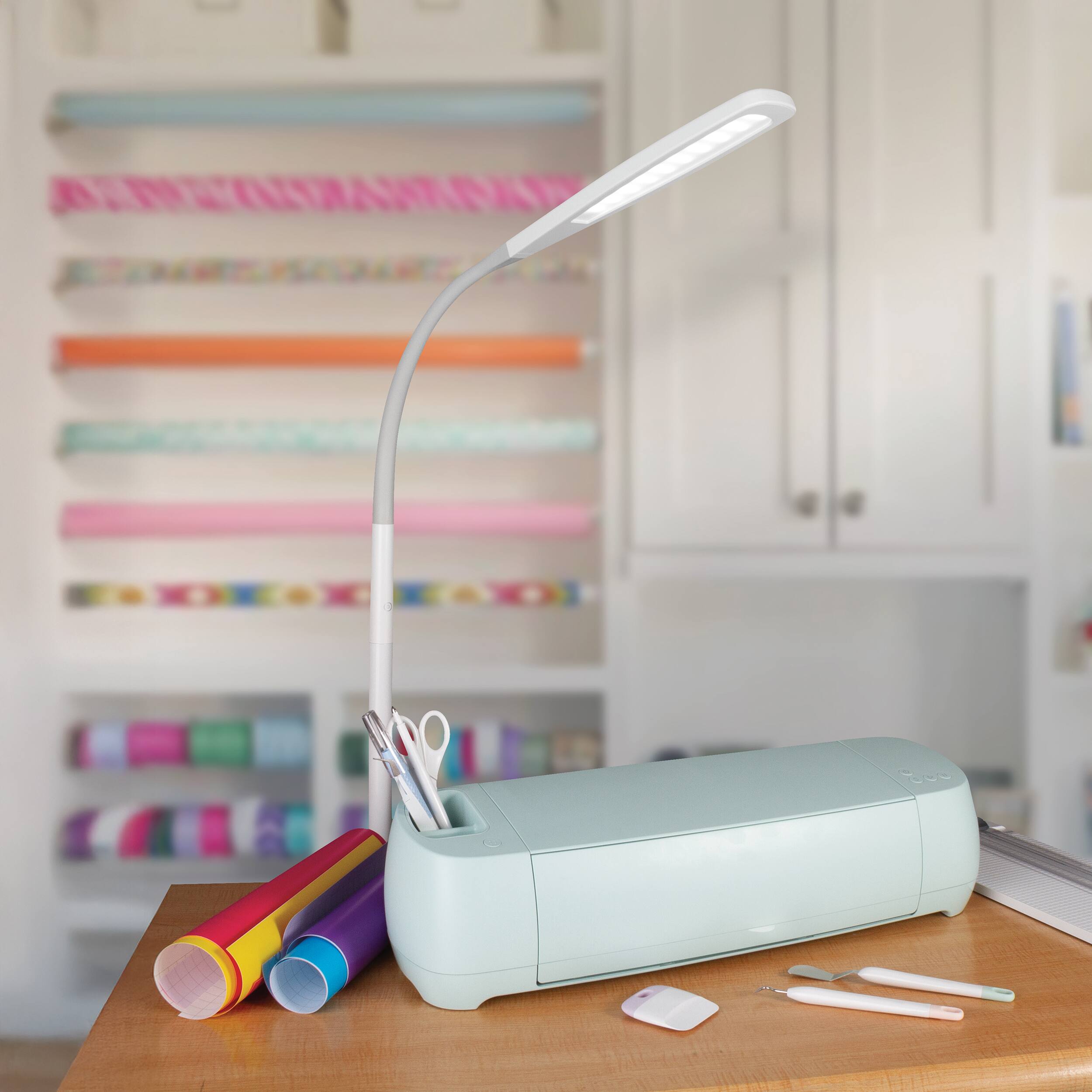Alt View 3. OttLite - Natural Daylight LED Flex Floor Lamp - White.