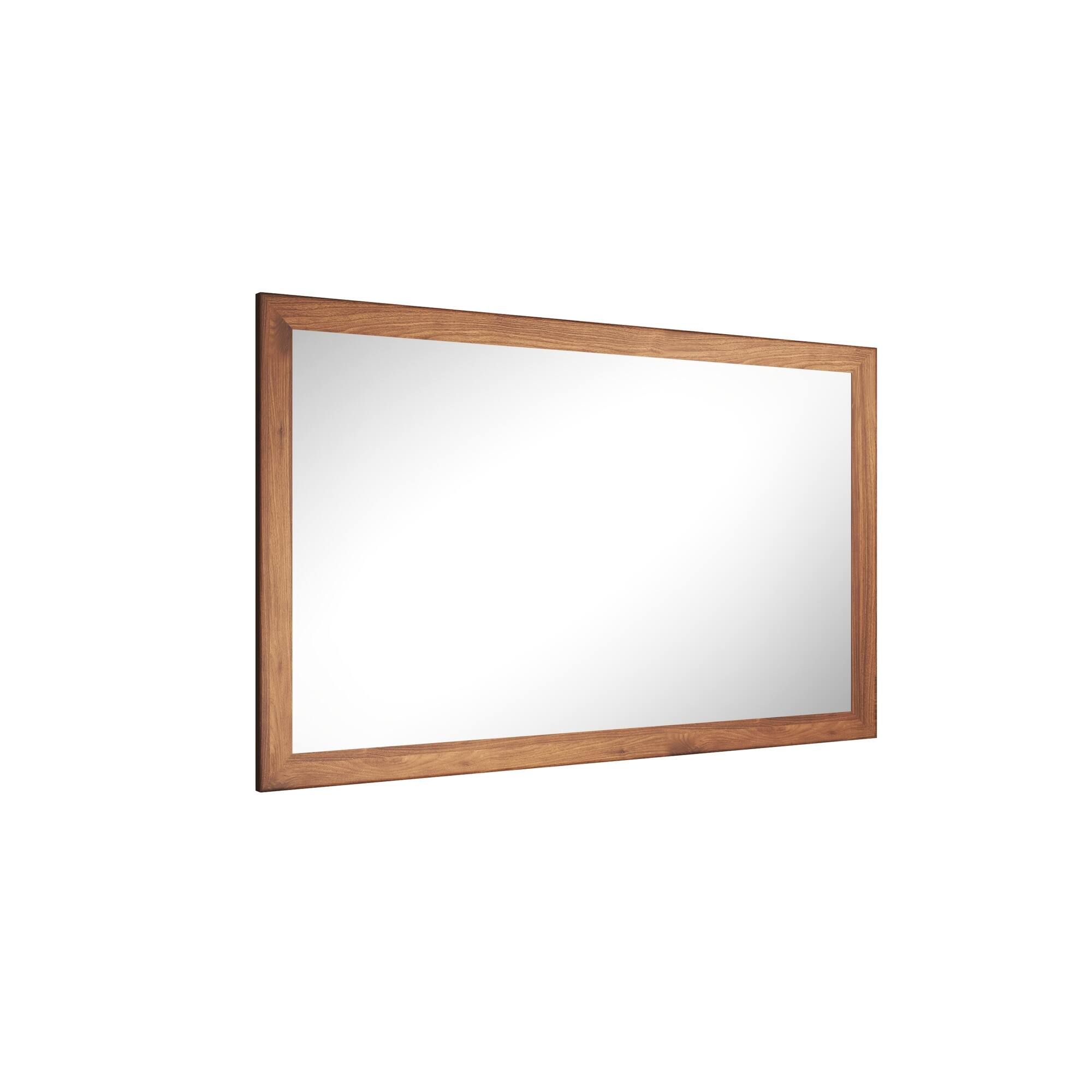 Alt View 1. Boyel Living - 30 in W x 50 in L Dark Wood Grain Rectangular Slanted Edge Aluminum Framed Wall Bathroom Vanity Mirror.