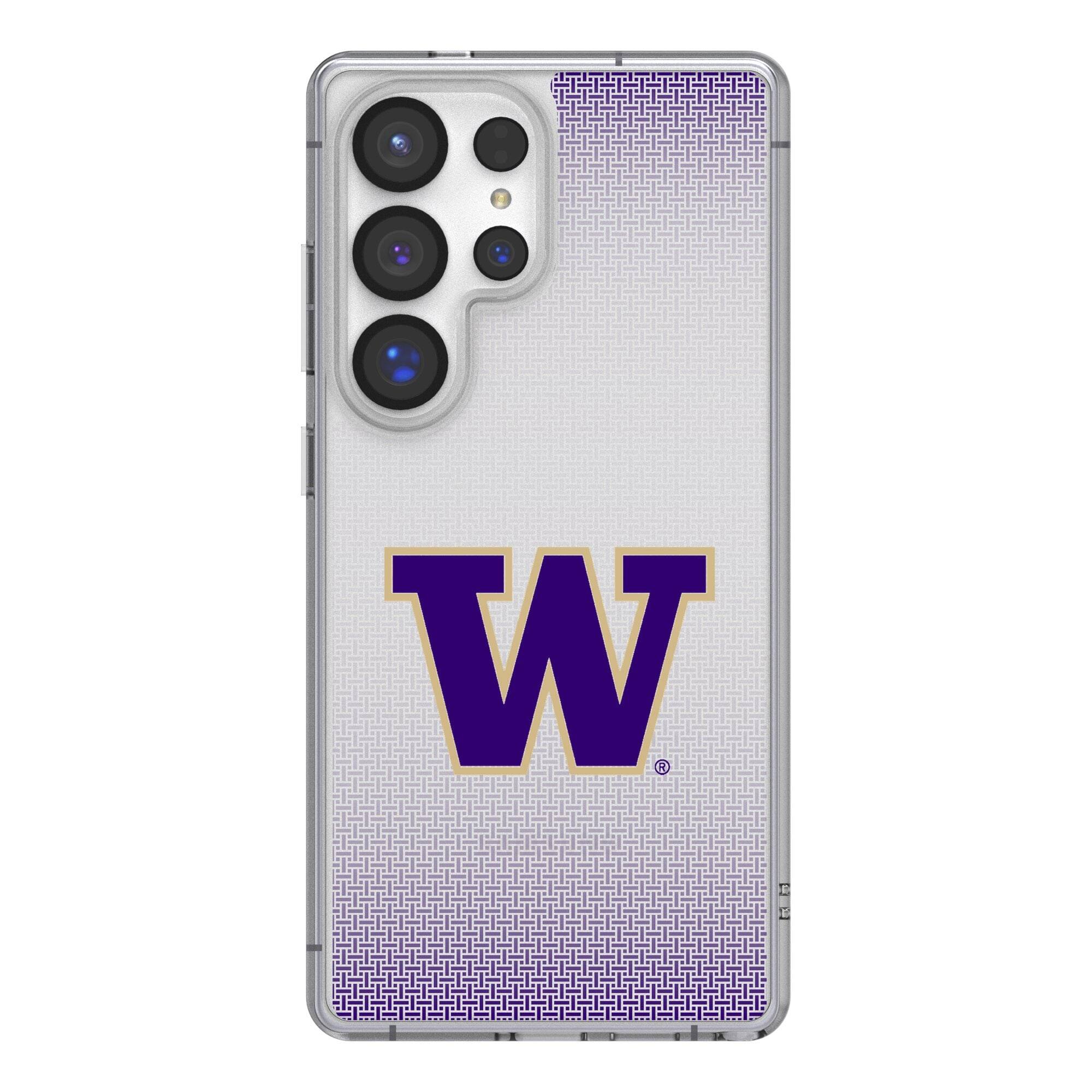 Front. Keyscaper - Washington Huskies Linen Logo Galaxy Clear Case - S22 - Multicolor.