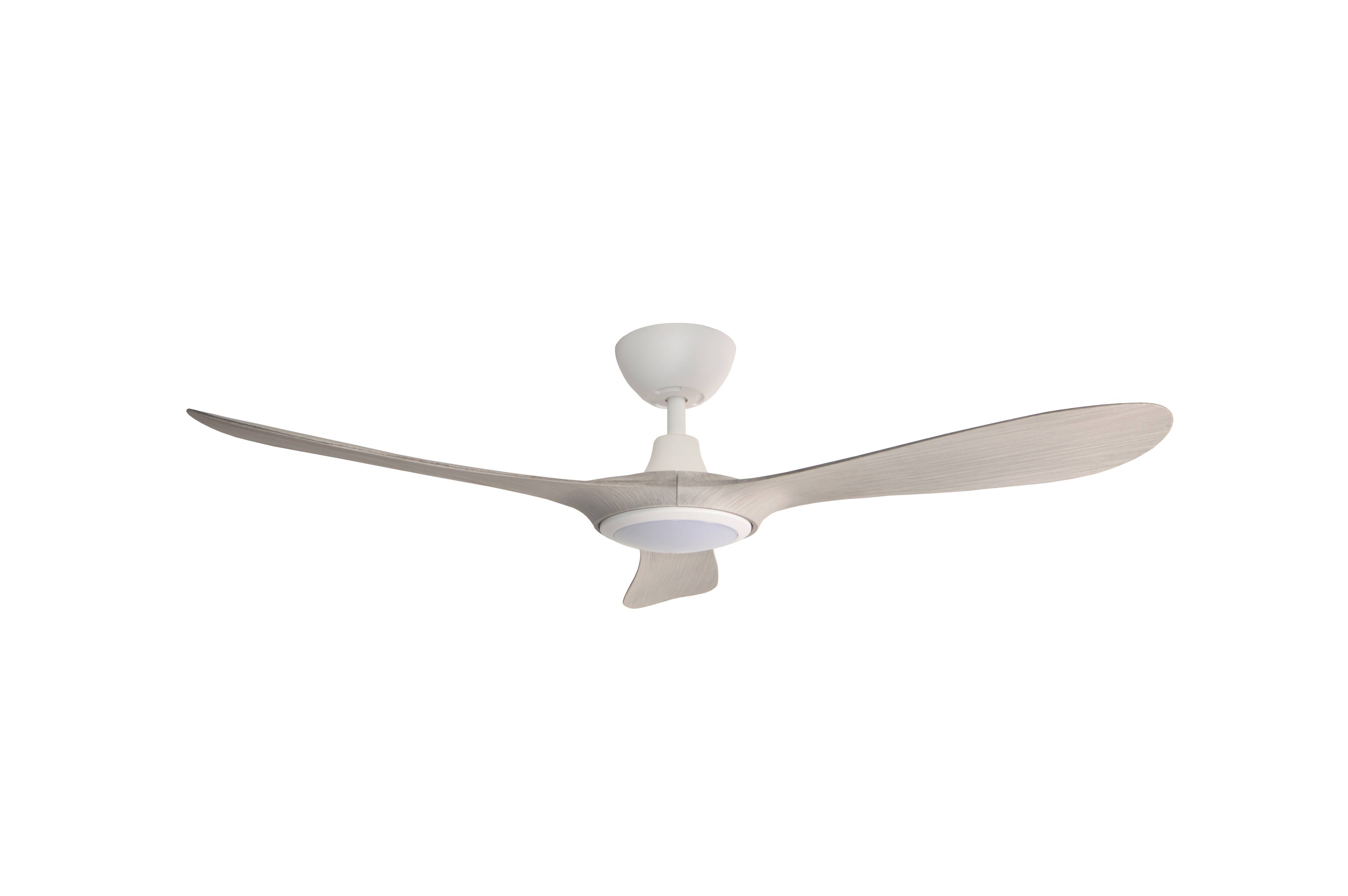 Alt View 1. ENLIGHT - 56" Smart Ceiling Fan, IP66 Outdoor/Coastal, CCT & Dimmable LED, Durable, Efficient, Quiet DC Motor, Matter, 3 Blades - White Oak Woodgrain.