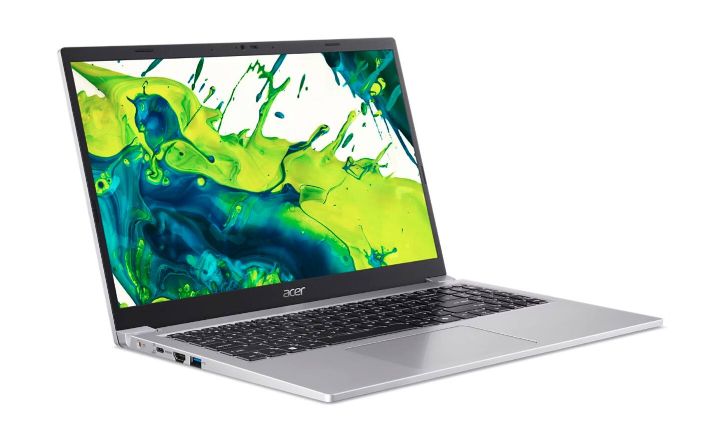 Angle. Acer - Aspire Lite 15.6" Laptop FHD Intel N150 4GB 128GB SSD Intel Graphics AL15-36P-C0M7 - Silver.