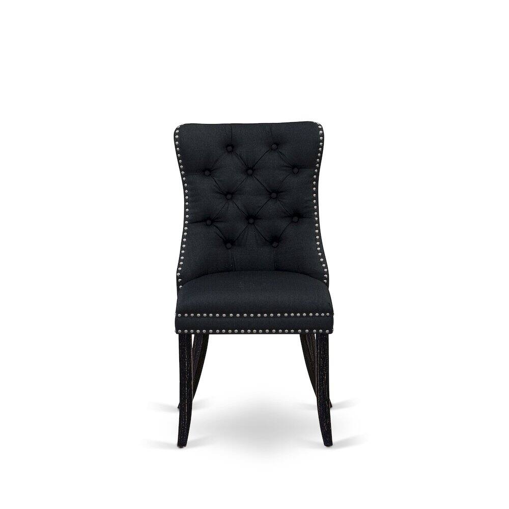 Left. East West Furniture - Parson Chairs - Black.