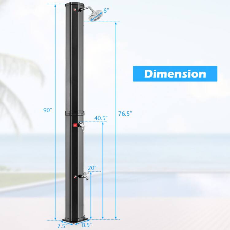 6" RN  
Dimension  
90"  
40.5"  
76.5"  
20"  
7.5"  
8.5"