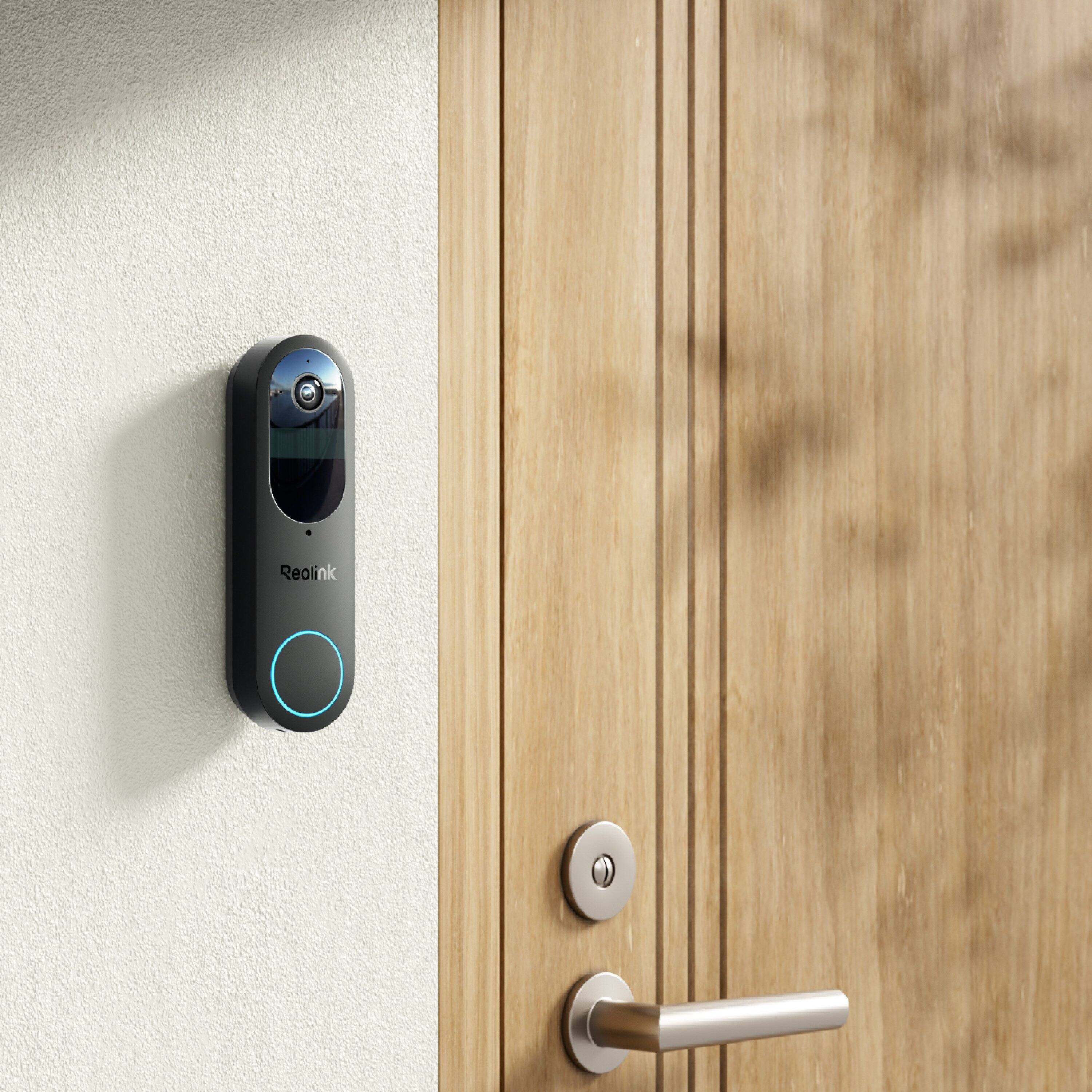Alt View 7. Reolink - Reolink - Smart Wi-Fi Video Doorbell 2K 4MP Battery Operated Wireless with Plug-in Chime and 64GB SD Card - Black - Black.