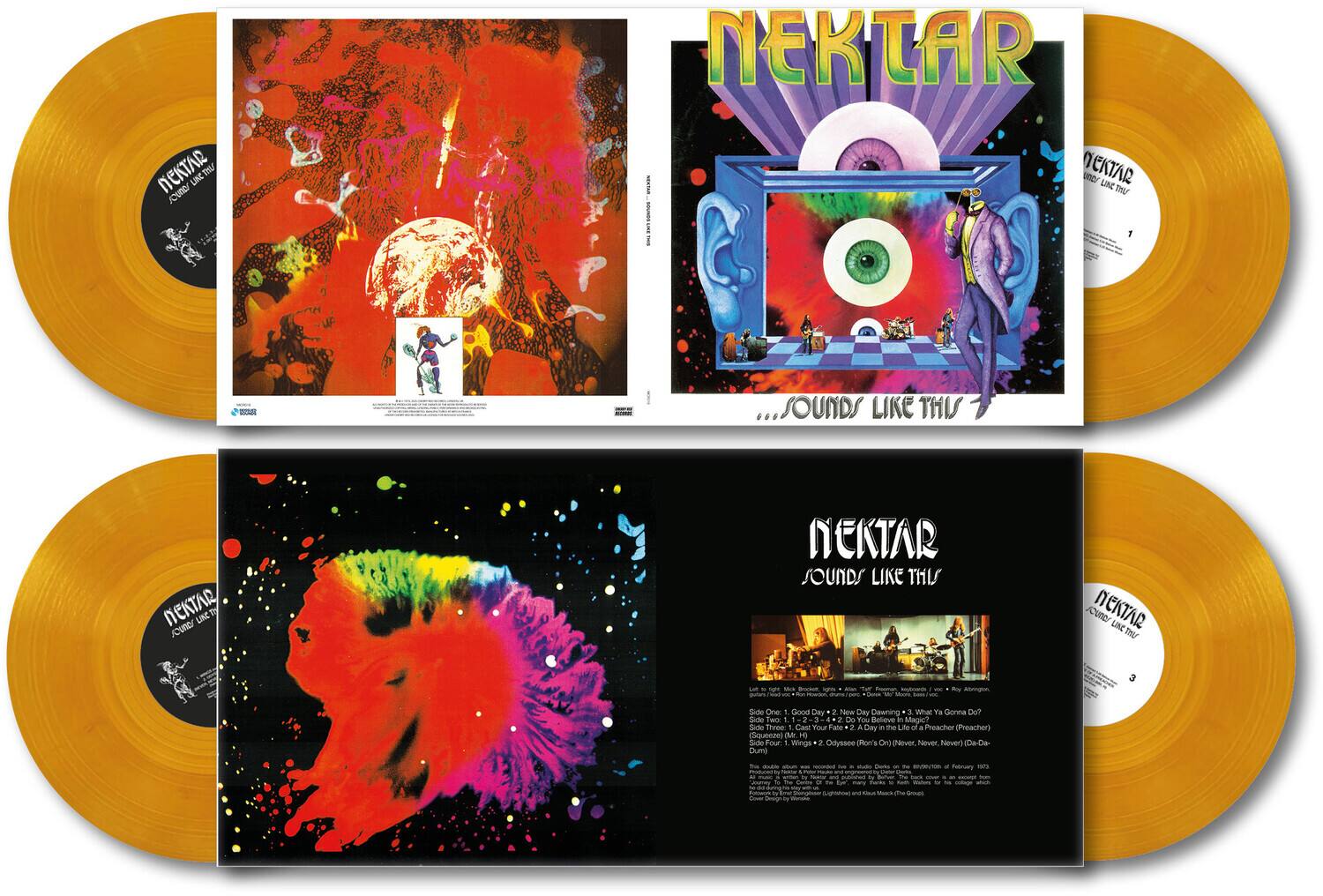 **NEKTAR**  
**SOUNDS LIKE THIS**

**Side One**  
1. Good Day 2 New Day Dawning  
2. What Ta Gonna Cut  
3. Do You Believe in Magic?  
4. Sude Three  
5. Casi Mour Fane  
6. Day i the Life of Preacher (Prescher)  

**Side Two**  
1. Wings  
2. Odyssee Por's Onl haetl Never Never)  
3. Dump - tcto - - apcere SR  
4. Nebray FoP  

**Side One**  
1. Good Day 2 New Day Dawning  
2. What Ta Gonna Cut  
3. Do You Believe in Magic?  
4. Sude Three  
5. Casi Mour Fane  
6. Day i the Life of Preacher (Prescher)  

**Side Two**  
1. Wings  
2. Odyssee Por's Onl haetl Never Never)  
3. Dump - tcto - - apcere SR  
4. Nebray FoP  

**NEKTAR**  
**SOUNDS LIKE THIS**  

**Side One**  
1. Good Day 2 New Day Dawning