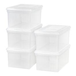 IRIS USA - Letter Legal Size Plastic File Box, Home Organizing Storage Container