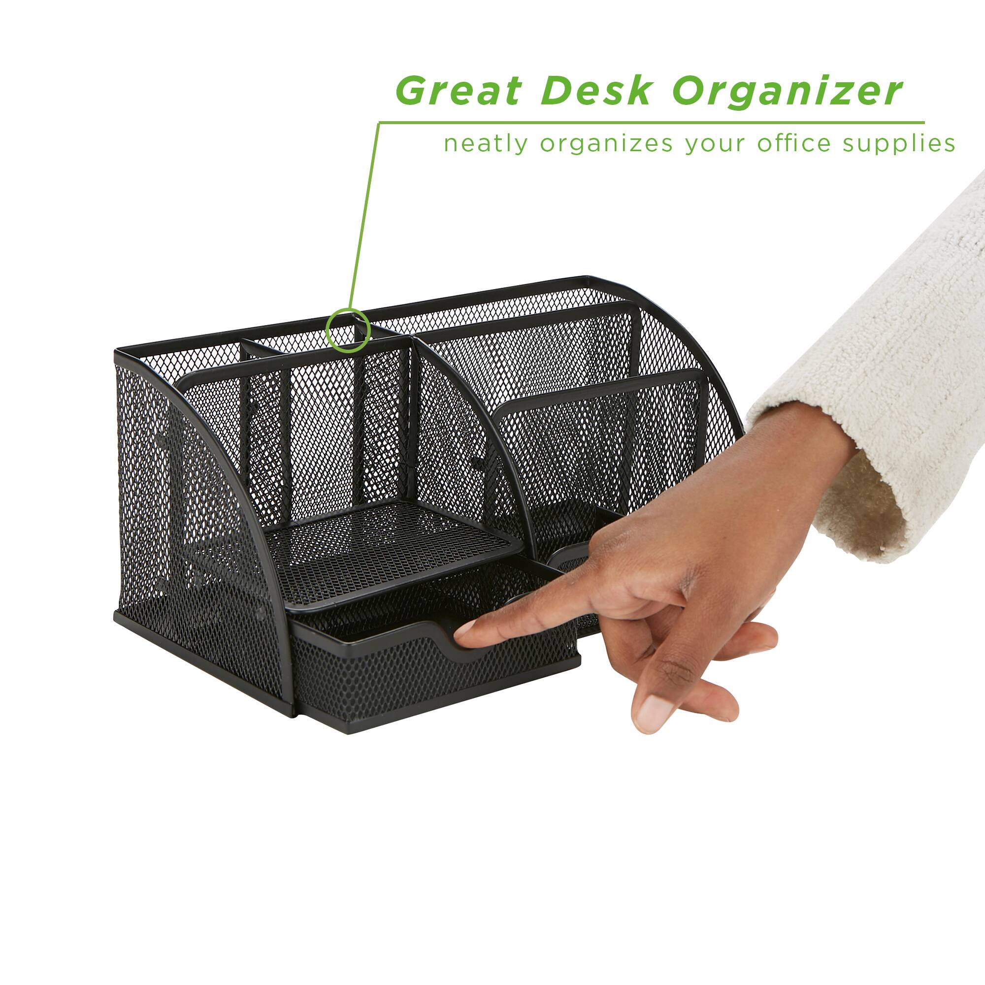 Alt View 13. Mind Reader - Desk Organizer 7 Compartment - Black.