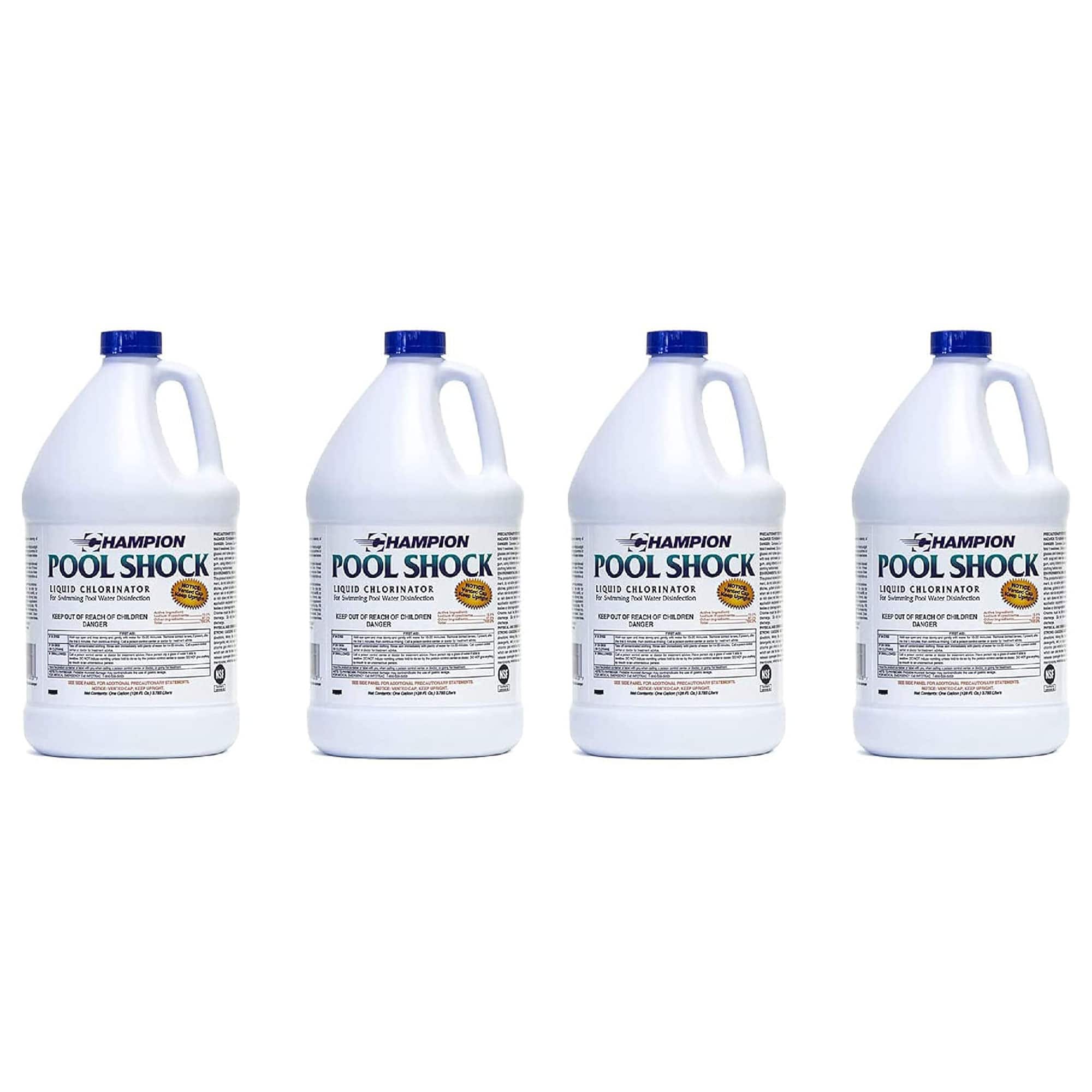 Champion - Pool Shock Liquid Chlorinator for Pool Water Disinfection (4 Pack) - White