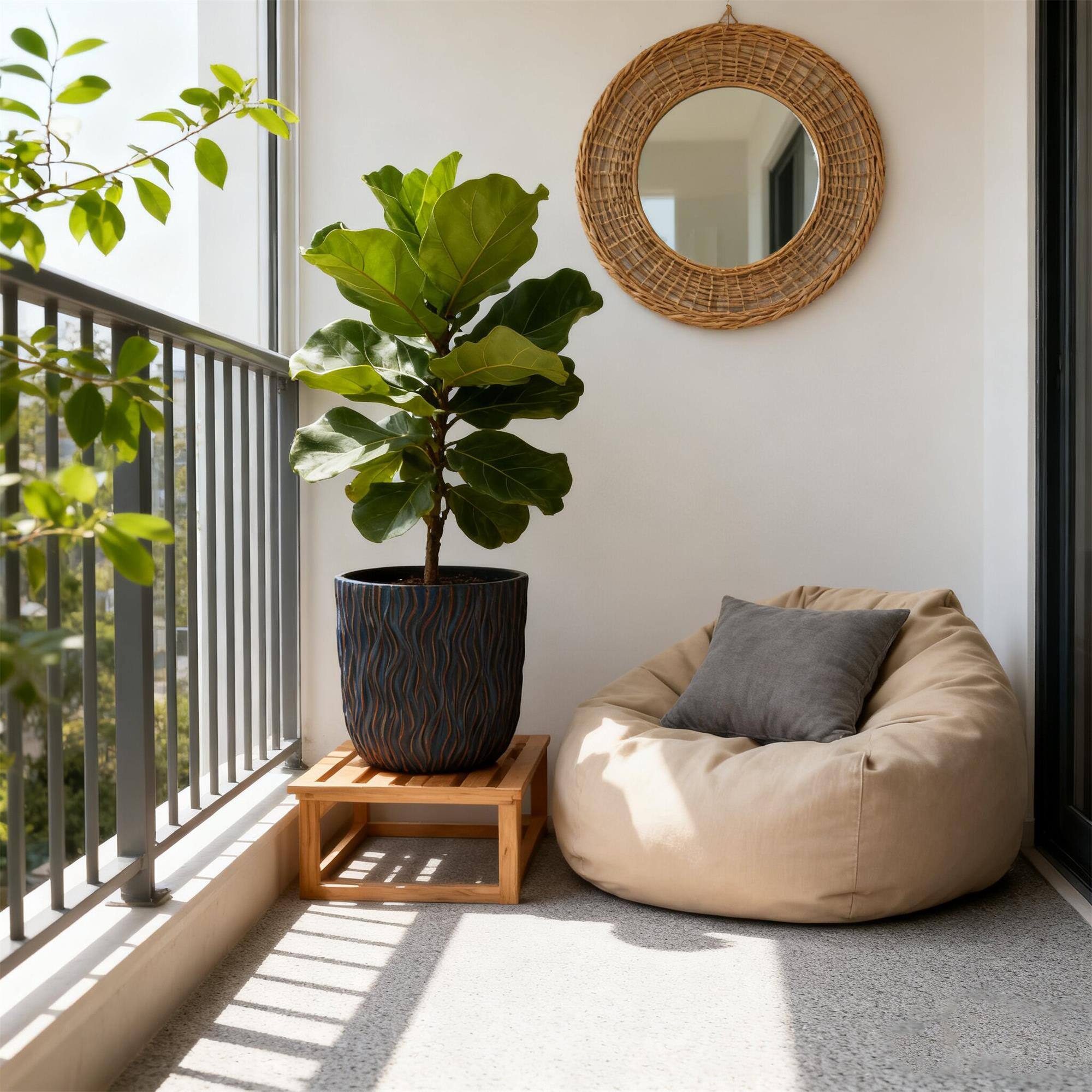 Alt View 3. Boyel Living - 2  Piece Round Magnesium Oxide Planter Set  Hand  Painted Concrete Look with Drainage Holes - Copper.