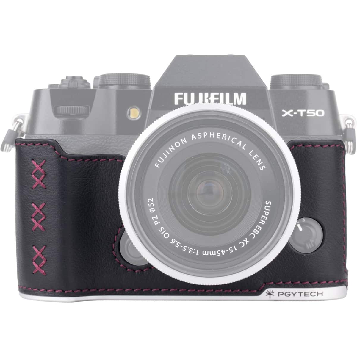 PGYTECH - Leather Half Case for - Midnight Black, Fujifilm X-T50 Camera