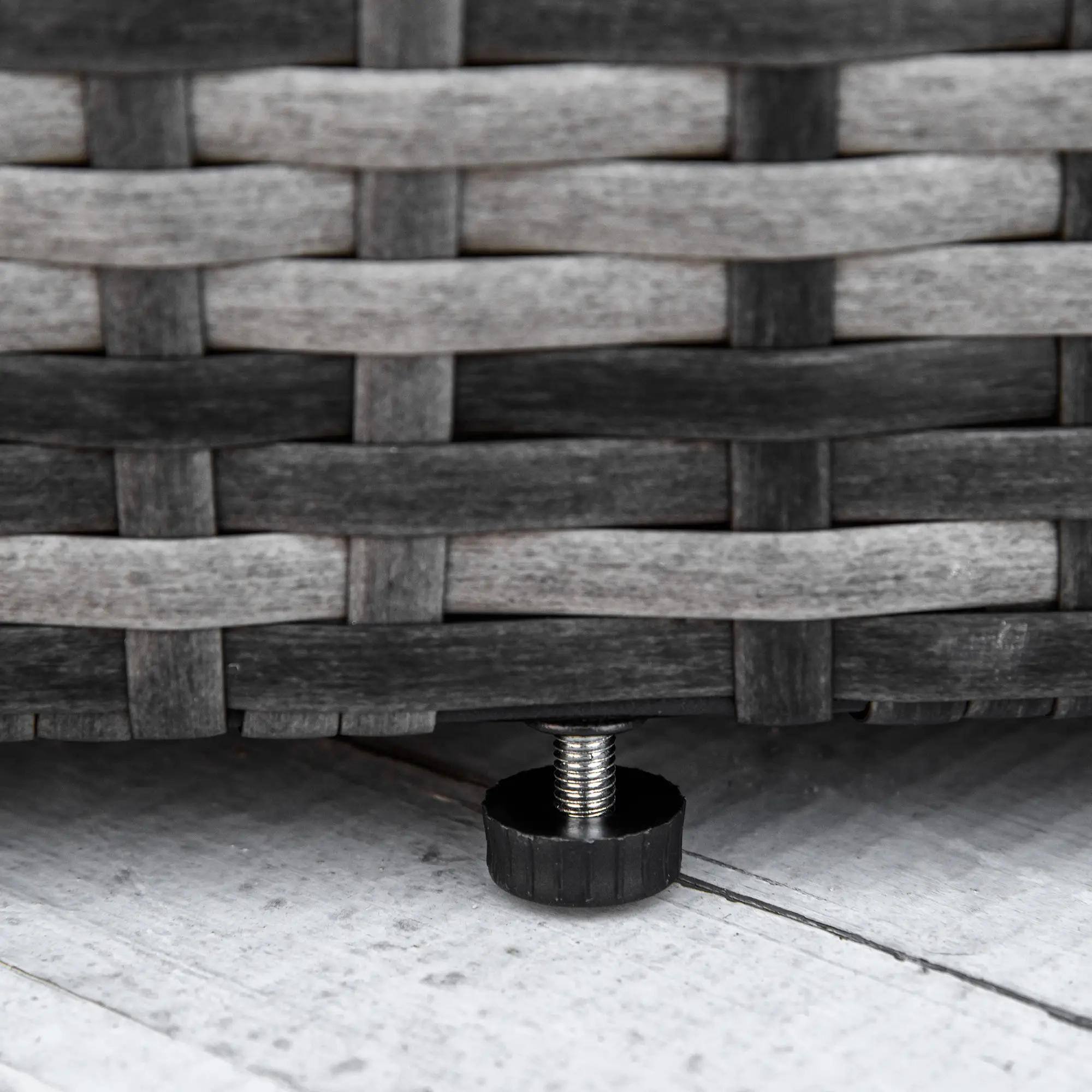 Alt View 5. Spaco - Spaco 4PC Round Convertible Daybed,Rattan Canopy Ottoman Teapoy,Weatherproof - Grey.