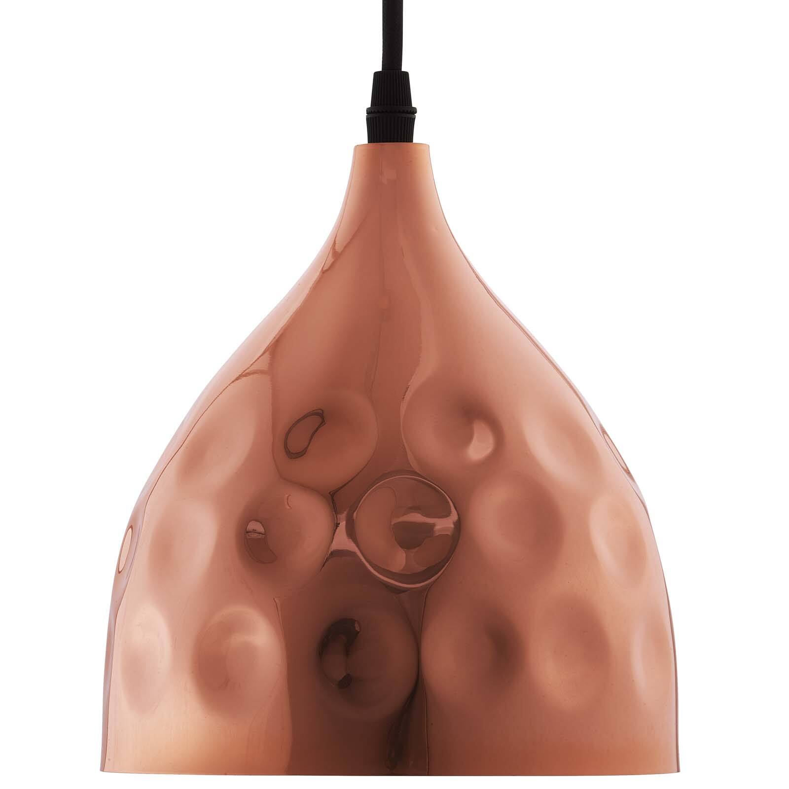 Left. Modway - Dimple 6.5" Bell-Shaped Rose Gold Pendant Light by Modway - Rose Gold.