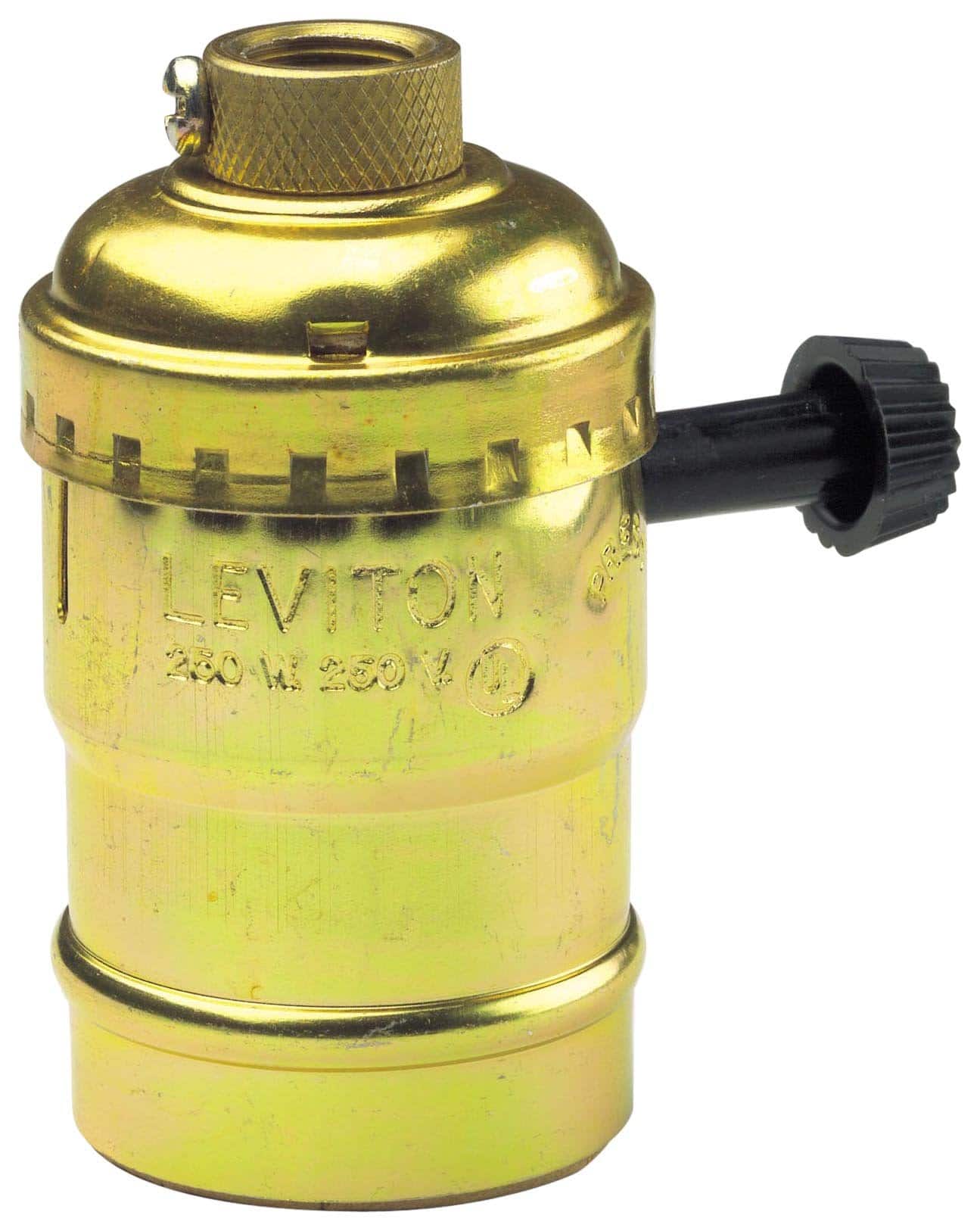 Leviton - Electrolier 2-Circuit Lamp Holder, 250W Medium Base (7070-PG) - Gray