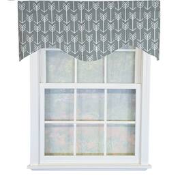 RLF Home - 100% Cotton Native Cornice With Poly/Cotton Ivory lining Rod Pocket Valance 50" x 17" - Gray