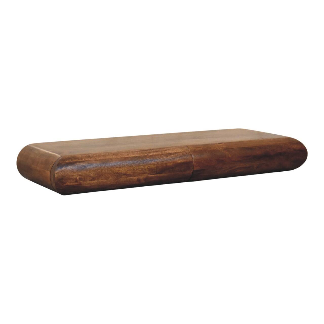 Left. Artisan Furniture - Artisan Furniture Solid Wood Solis Wall-Mounted Console - Brown.