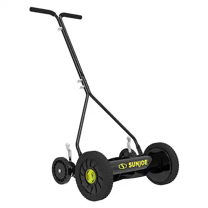 Front. Sun Joe - Sun Joe Cordless, Manual Push Steel Reel Lawn Mower, 14 Inch, Green, MJ503M - Green.