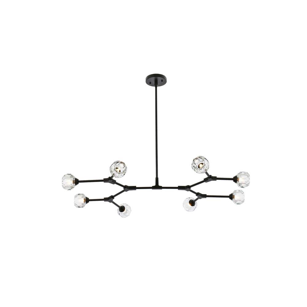 Elegant Lighting - Zayne 8 Light Pendant in Black - Black And Clear price history on PriceWatchPro