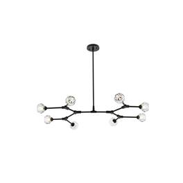 Elegant Lighting - Zayne 8 Light Pendant in Black - Black And Clear
