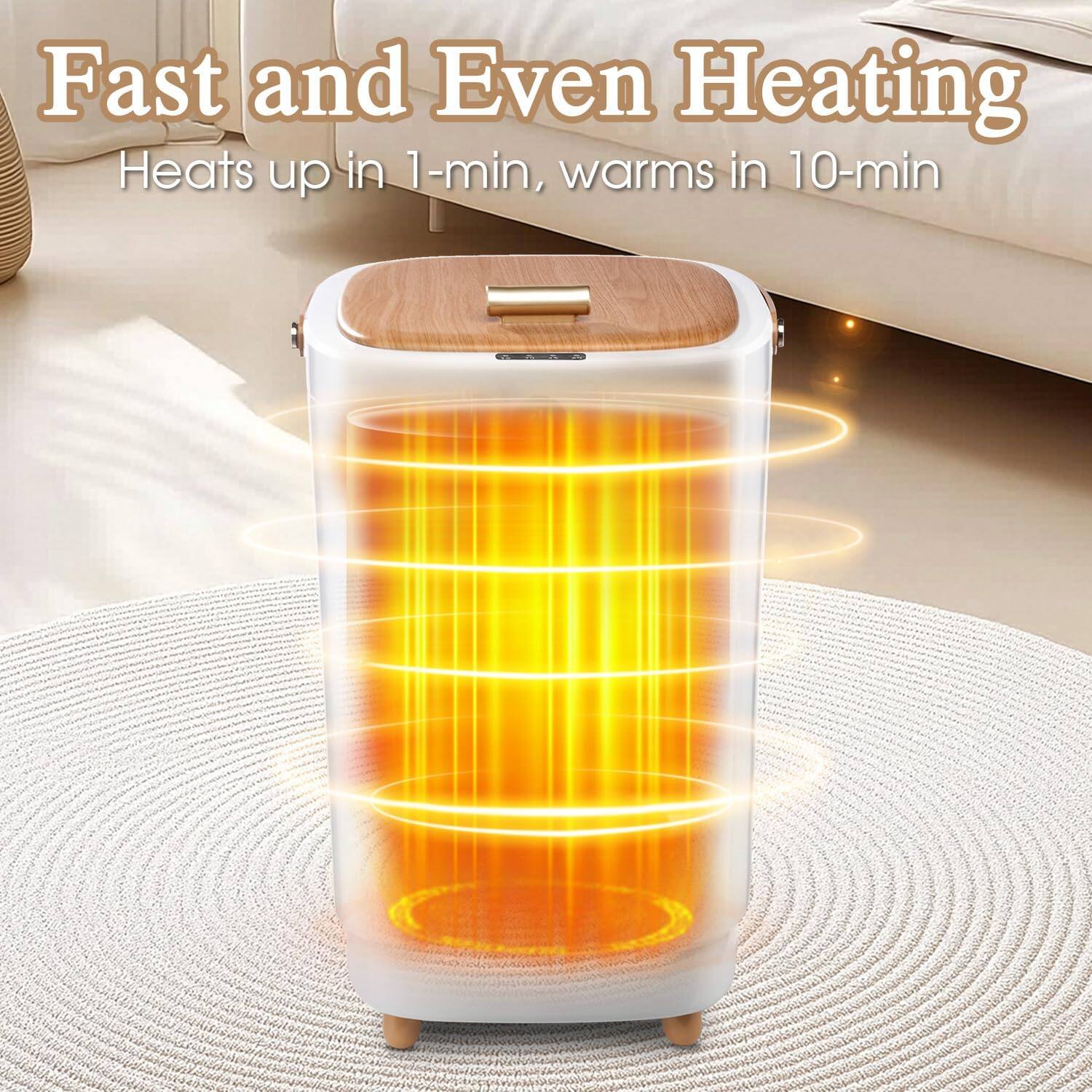 Fast and Even Heating  
Heats up in 1-min, warms in 10-min
