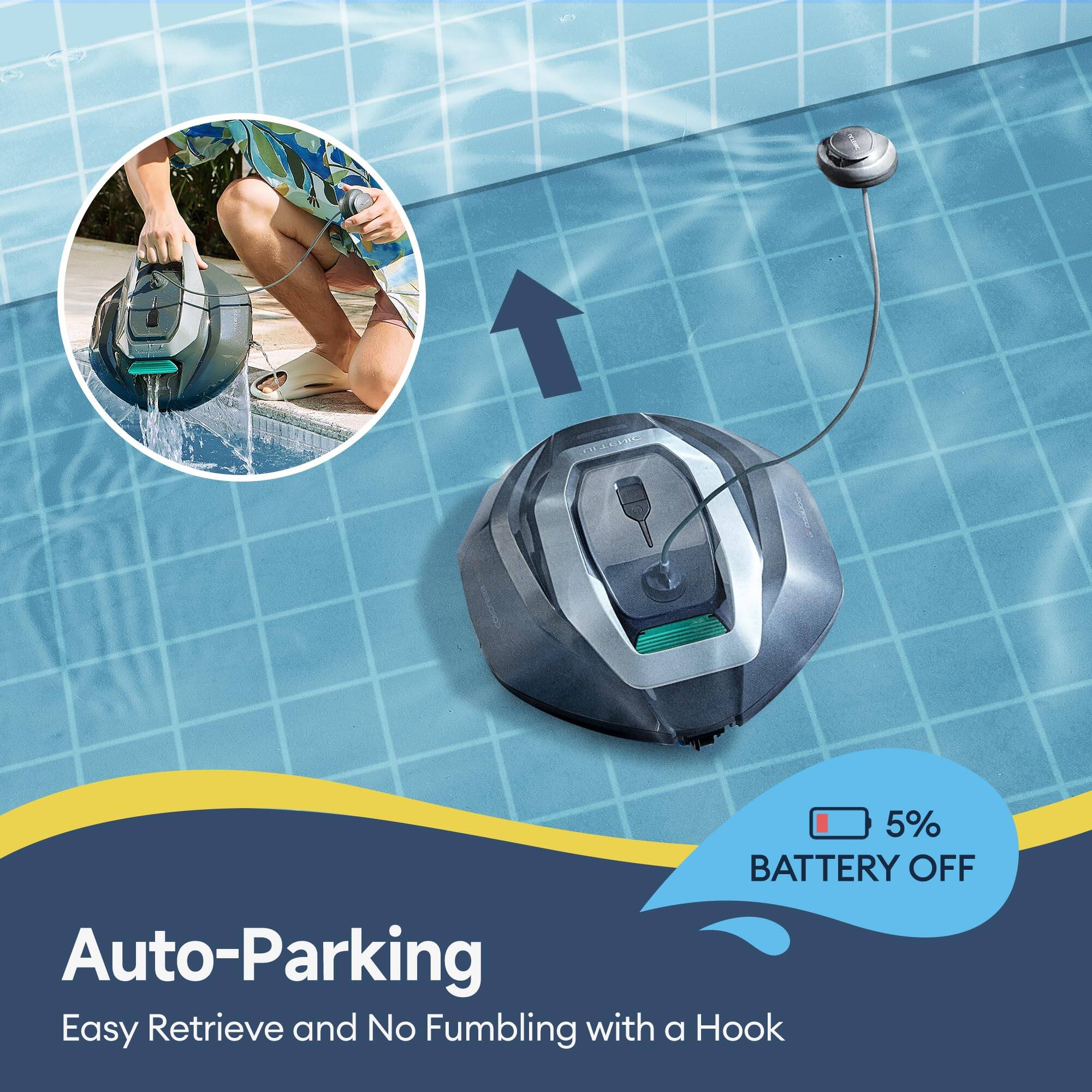 Auto-Parking  
Easy Retrieve and No Fumbling with a Hook  

5% BATTERY OFF
