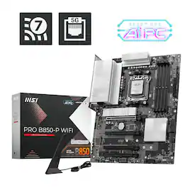 MSI - PRO B850-P WIFI (Socket AM5) AMD B850 ATX DDR5 Wi-Fi 7 Motherboard - Black