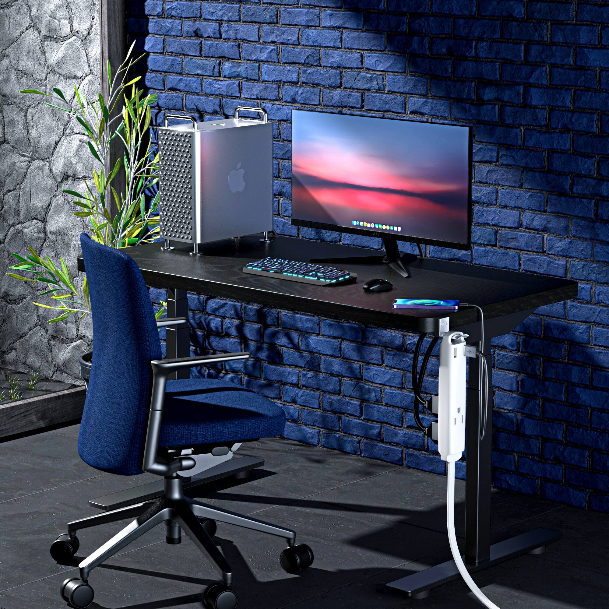 Alt View 6. Maximm - Extension Cord with USB Ports 3FT, 360° Rotating Flat Plug, 3-Outlet with USB Ports (2 Ports), 3 Prong, UL Certified - White.