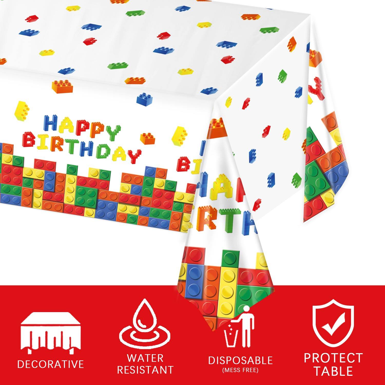 HAPPY BIRTHDAY  
BIRTHDAY

Decorative  
Water Resistant  
Disposable (Mess Free)  
Protect Table