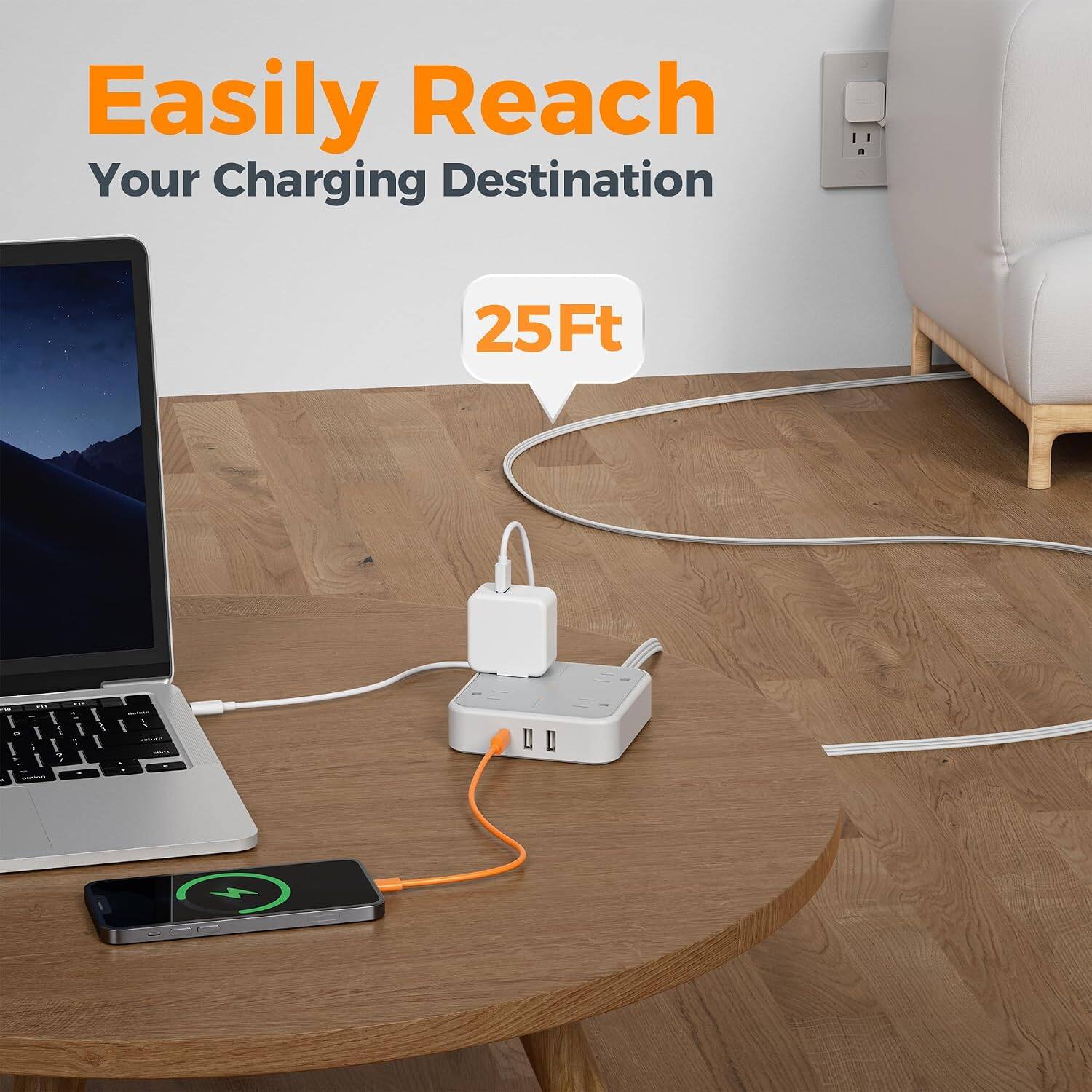 Easily Reach Your Charging Destination  
25Ft