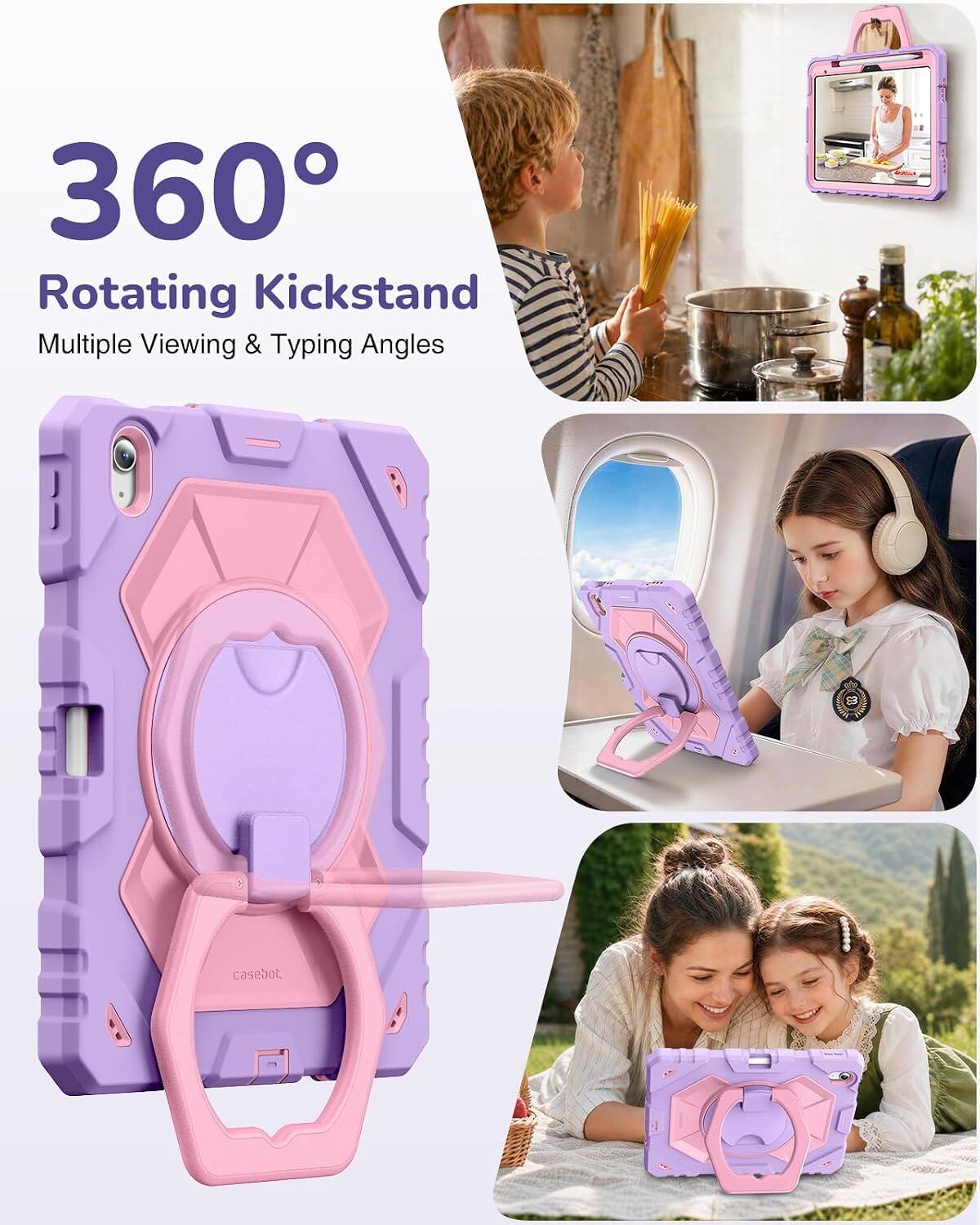 360° Rotating Kickstand  
Multiple Viewing & Typing Angles