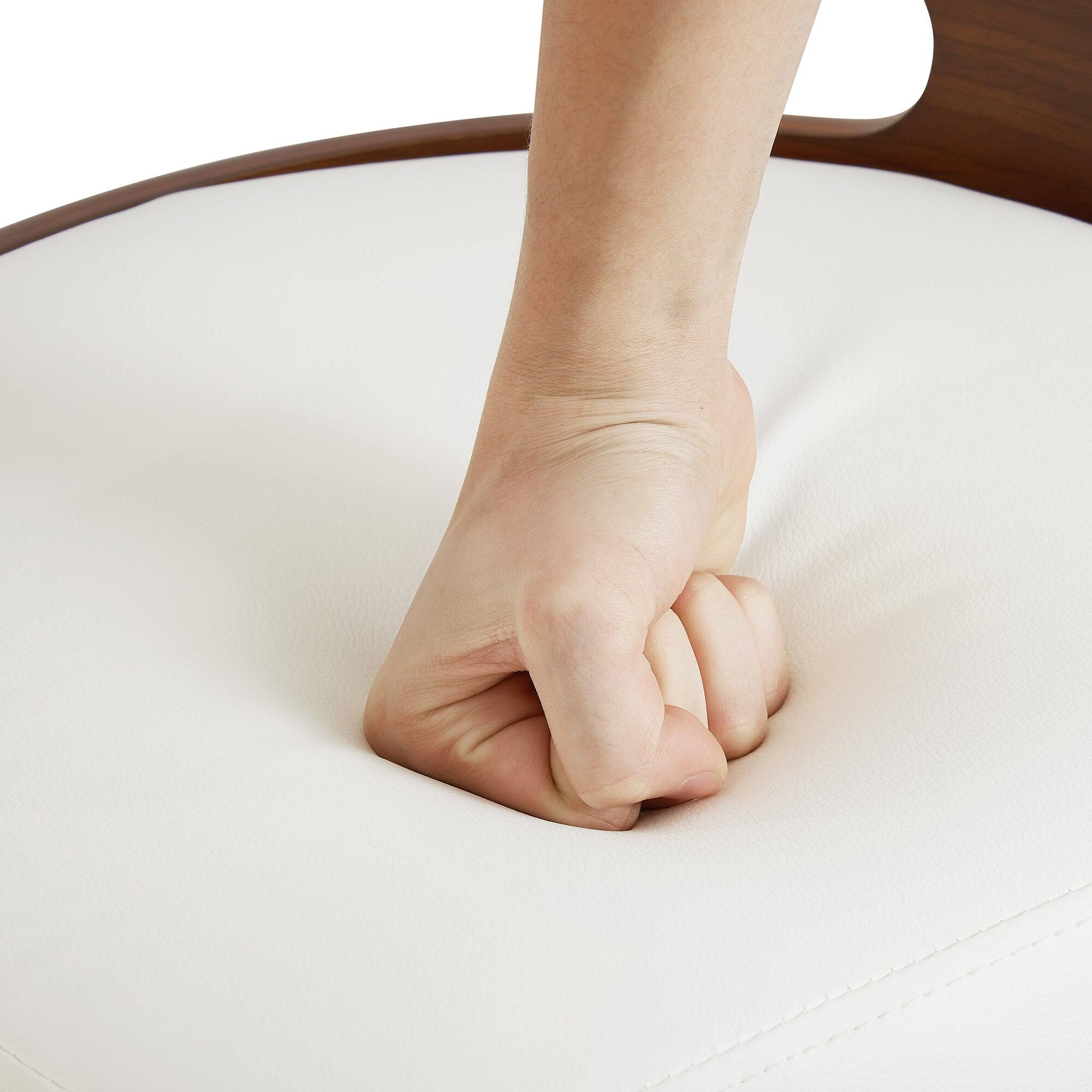 Left. Vecelo - Set of 2 Swivel Bar Stools with Adjustable Height - 360° Rotation, PU Leather & Metal Base, 330lb Capacity - White.