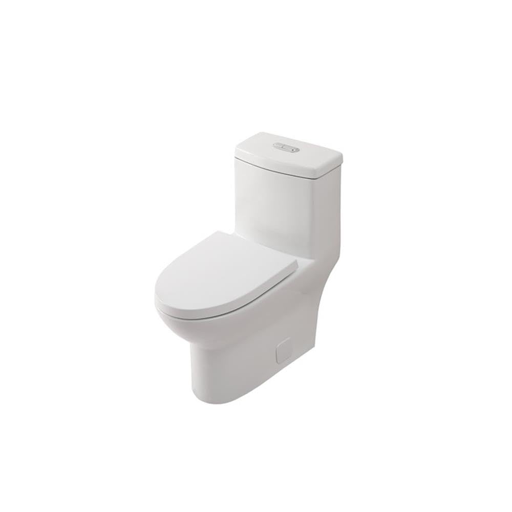 Left. Elegant Kitchen and Bath - Winslet One-piece elongated Toilet 28x15x30 in White - White.
