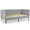 Front. Costway - Costway Twin Daybed Upholstered Linen Wooden Sofa Bed Frame Heavy Duty Living Room - Grey.