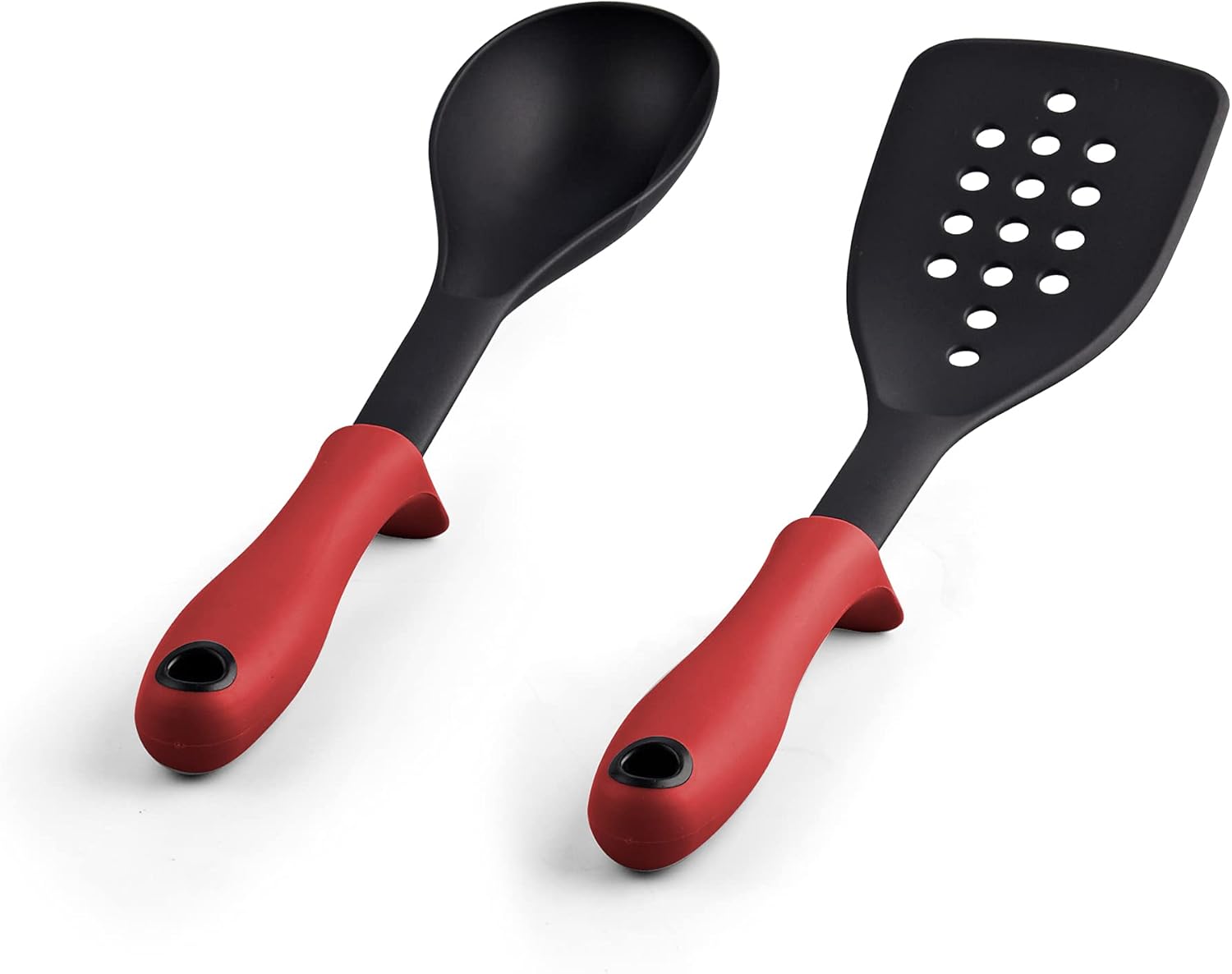 Alt View 5. Cook N Home - Cookware Set 12-Piece, Kitchen Cooking Set with Frying Pans and Saucepans, Induction Compatible, Marble Red - RED.