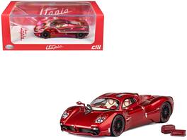 CM Models - Pagani Utopia with Red Carbon Top 1/64 Diecast Model Car by CM Model - Red Metallic