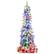 Alt View 19. Costway - 4 FT Pre-Lit Slim Christmas Tree Flocked Xmas Decoration 11 Modes 100 LED Lights - Green /White.