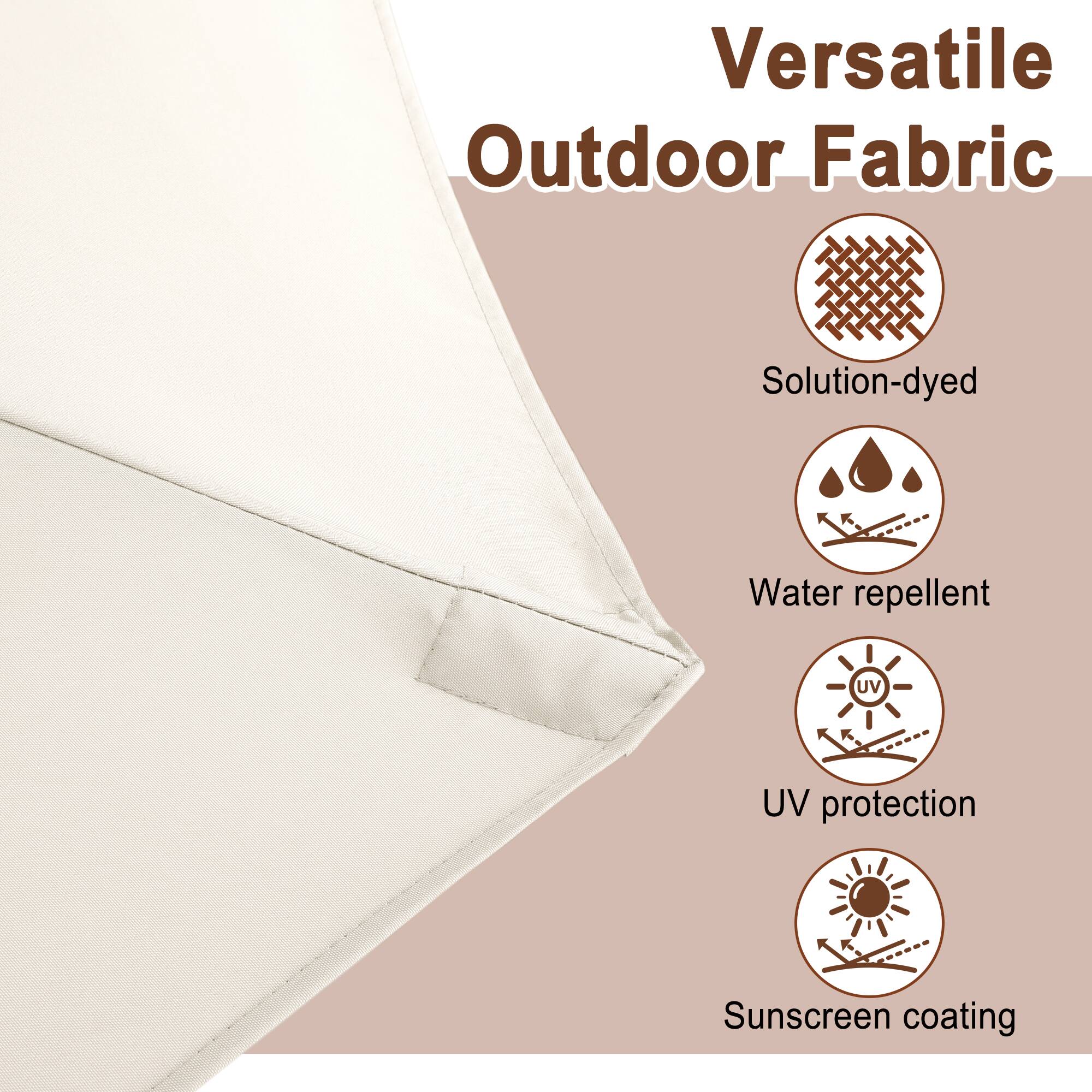 Versatile Outdoor Fabric

- Solution-dyed
- Water repellent
- UV protection
- Sunscreen coating