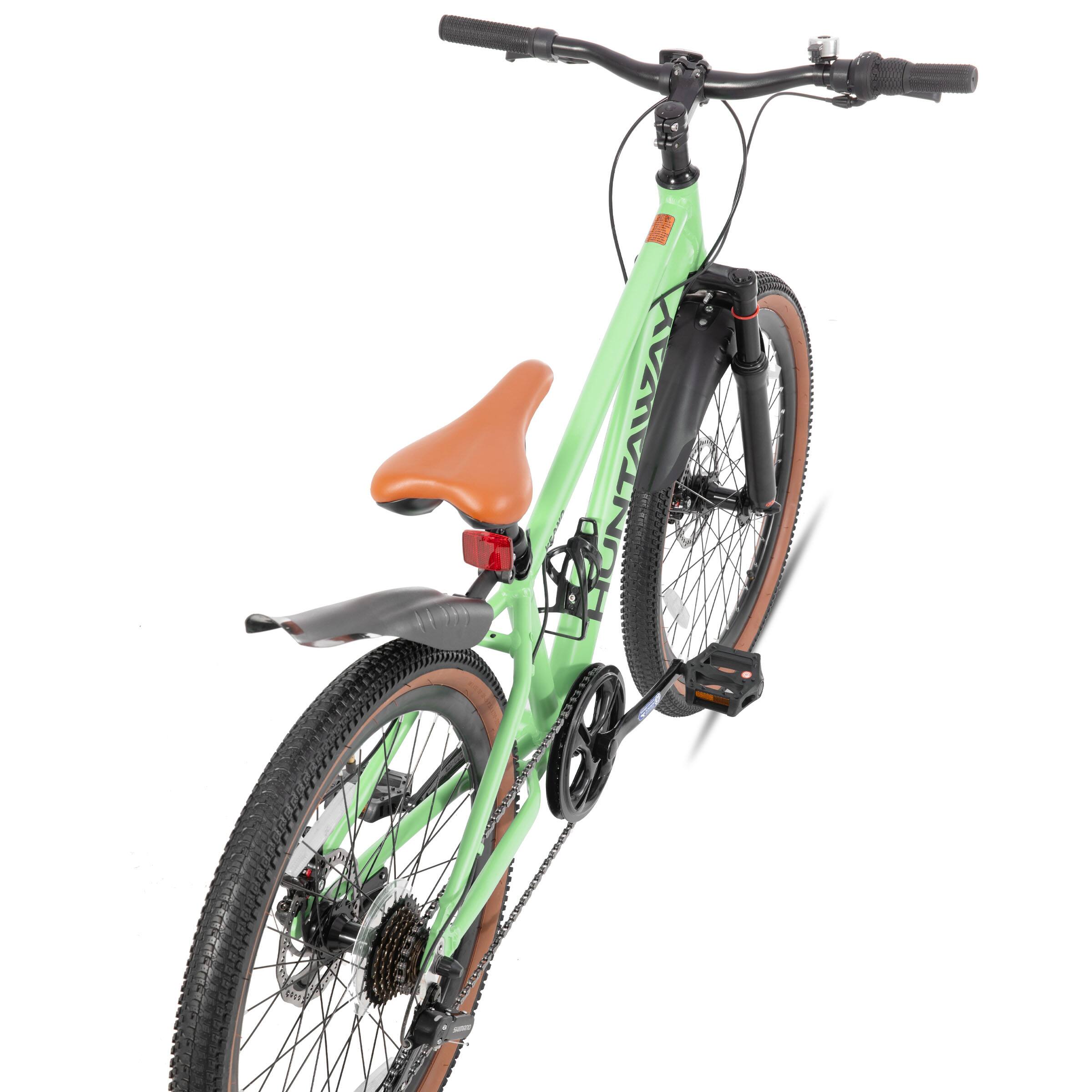 Alt View 4. JOYSTAR - KEANO Huntaway 24 Inch Kids Mountain Bike for Boy Girl Ages 8-12, 7-Speed Kid Bicycle with Lightweight Alloy Frame Green - Green.