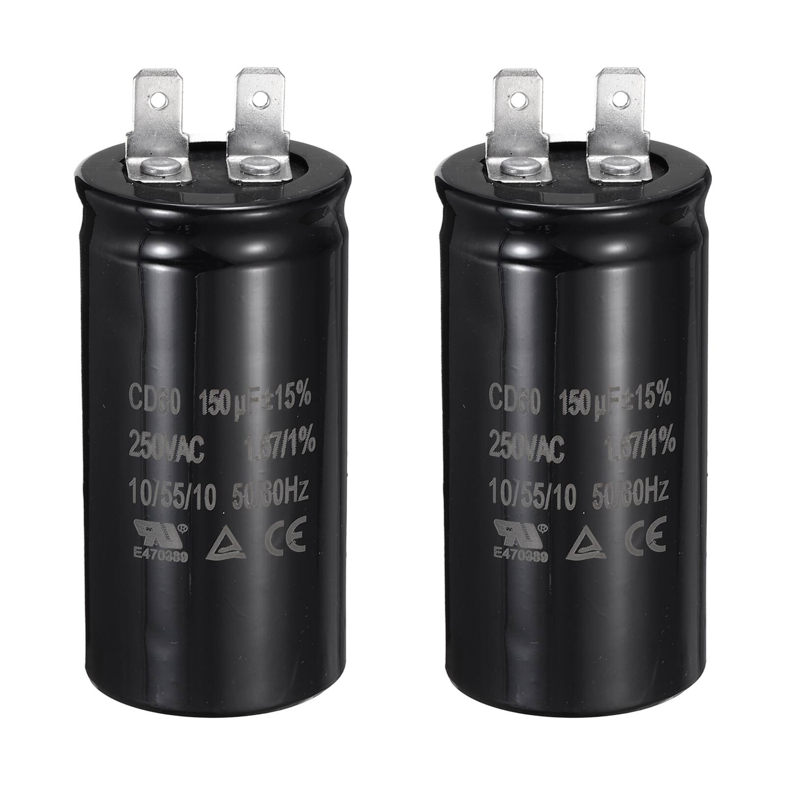 Unique Bargains - 2pcs CD60 Run Capacitor 150uF 250VAC 50/60Hz Motor Start for Washing Machine Air Compressor - Black price history on PriceWatchPro